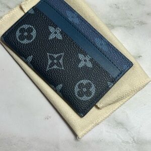 Louis Vuitton Navy Monogram Card Holder blue